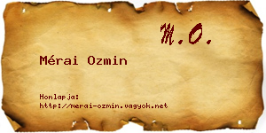 Mérai Ozmin névjegykártya